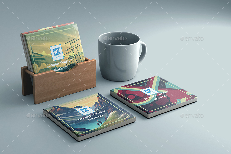 Ceramic Coaster Mockup v1, Graphics GraphicRiver